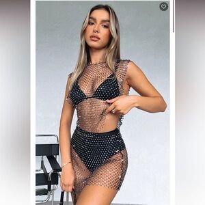 Feel the Beat mini skirt & Play it Louder top in Black XS/S